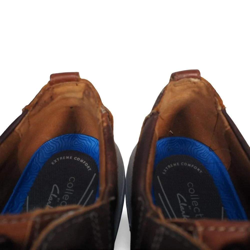 Clarks Driftway Low Wide Width Moc Toe Leather Sneakers Mens 9W Brown 26161391